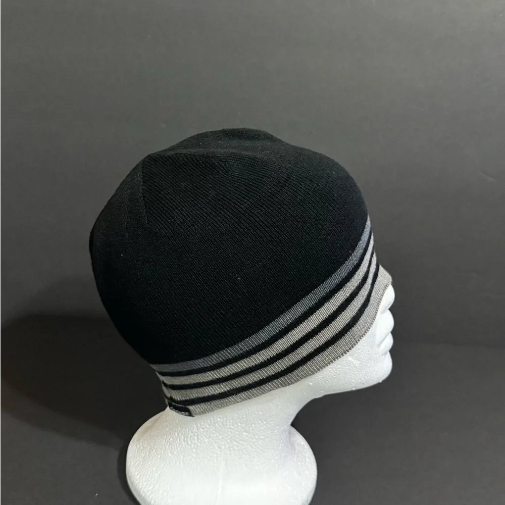 Adidas Beanie Hat I Scully I Black-Gray Stripes I Size S ~ L